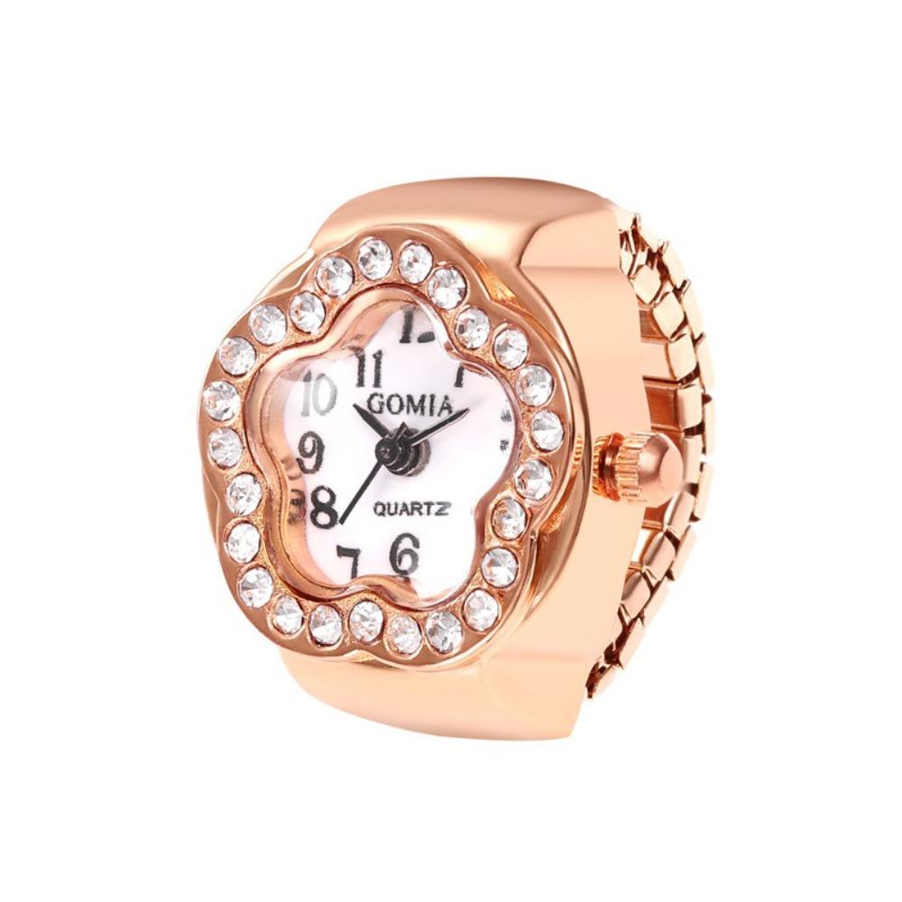 Diamond Ring Watch Stainless Steel Ladies Watch Fashion Finger Watch  Women