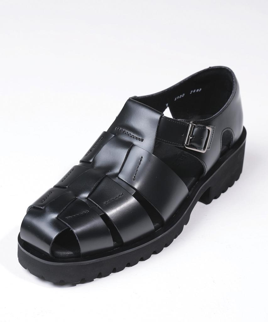 Brenowelt Romantic Fisherman Black Commando Platform Sandals 701