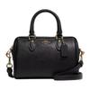Rowan 18 Metall-Logo Reißverschluss Recyceltes Leder Praktische Schulter-Crossbody-Tasche Klein Damen Schwarz