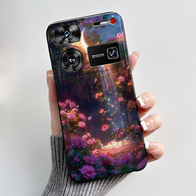 Case For ZTE Nubia Z60 Z70 Z70S Z50 Ultra Cute Love Heart Rabbit Matte Black Soft Silicone Cover For Nubia Z60Ultra Fundas Shell