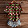 Women's Cute Sweater Knitted Fashion Casual Round-neck Short-sleeved  Cozy Print Top