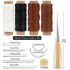 16PCS Leather Sewing Kit with Waxed Thread Leather Needle Sewing Awl Thimble Leather Working Tools