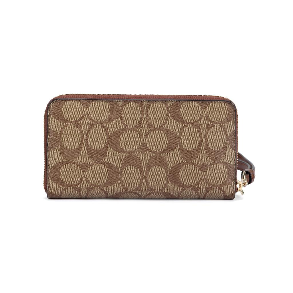 COACH Coated Canvas Wallet Clutch Women's Rosewood C4452-IME74