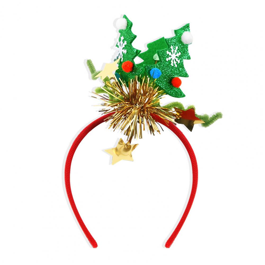 Green Holiday Headbands Festive Christmas Headbands for Parties Photos Snowman Reindeer Santa Hat Hair Hoop Accessories for Kids