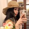 2026 Women Hats Summer Beach Seaside Vacation Style Straw Sun Protection Hat Handmade Wide Brim Woven Bucket Hats for Ladies