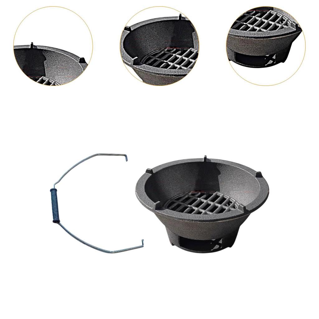Cast Iron Grill Portable Barbecue Cooking with Material And Convenient Handle Suitable for