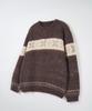 NODU Snow Nordic Snowflake Round Knit [Brown]