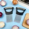 Stainless Steel Onion Cutter Holder Food Slicers Assistant Tomato Onion Slicer Holder Vegetables Cutting Fork Kitchen Gadgets