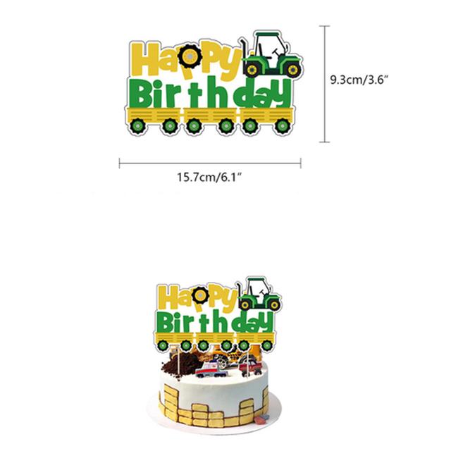

Green Tractor Birthday Decoration Tableware Balloons Cup Plate Truck Vehicle Excavator Kids Young Boys Party Favors Present Baby Shower other