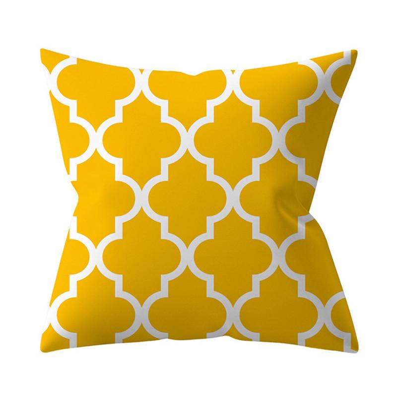 Cushion Cover Nordic Pillow  Yellow Datura Decoration Sofa   Throw  Home