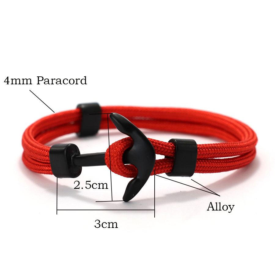 New Anchor Bracelet For Men Outdoor Camping Paracord Braslet Casual String Braclet Nautical Wrap Accessories Pulseria Homme