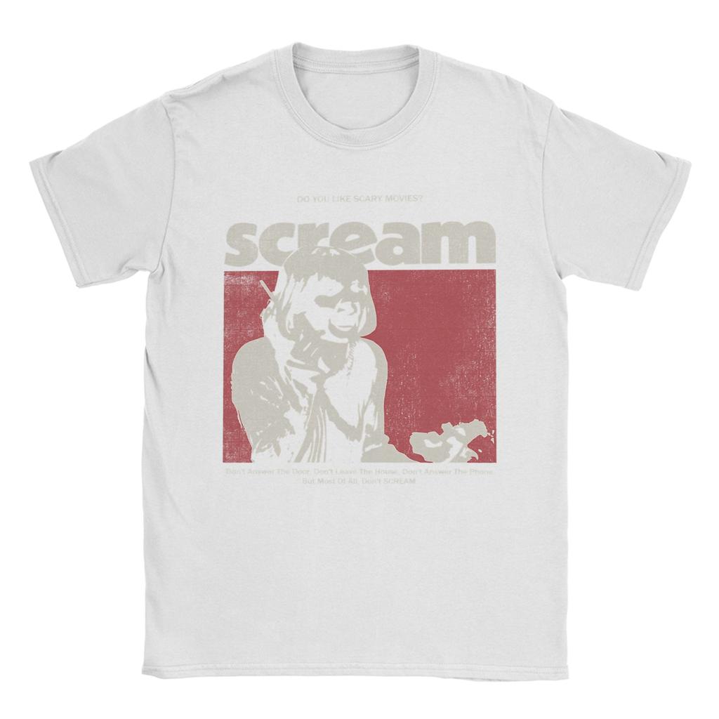 Scream Movie Scary Vintage T Shirts for Men Cotton Novelty TShirt O Neck  Tee Shirt Short Sleeve Clothing Summer
