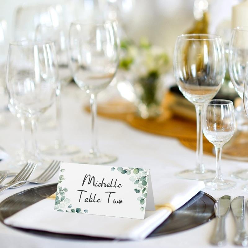 Pack of 100 Elegant Wildflowers Place Cards Table Setting Card Elegant Seating Cards for Weddings and Special Event