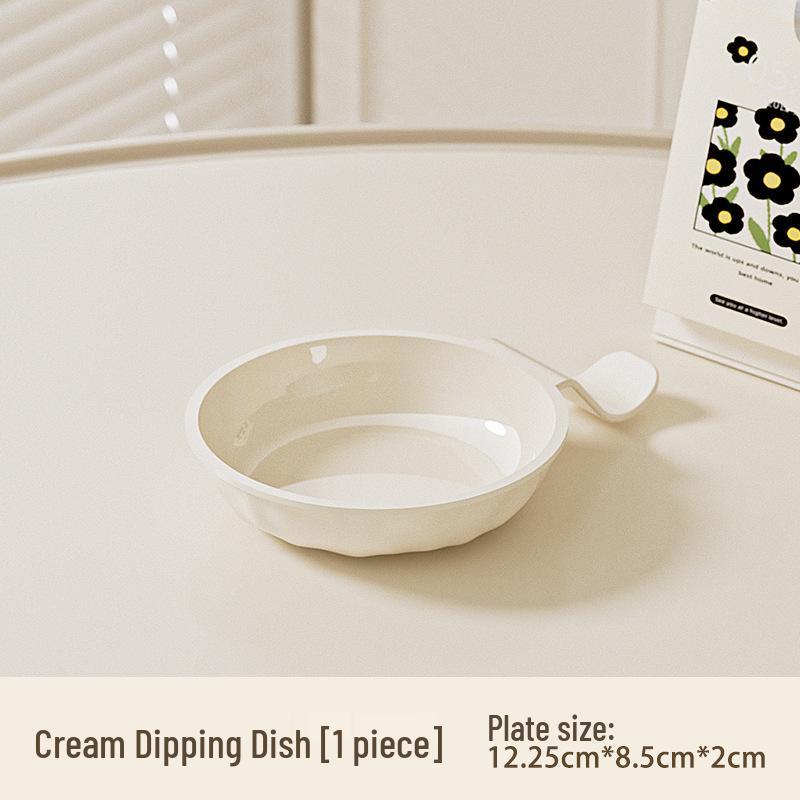 Bone China Saucer for Condiments: Cream Dishes for Seasoning, Dips, and Sauces