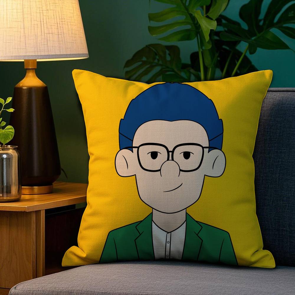 P-Pop ManS CATOON Pillow Case Anti-dustmite Pillowcase Invisible zipper silky short plush Sofa cushion cover
