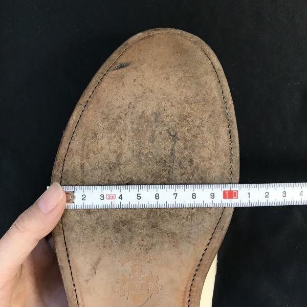 Made In Italy BALLY Leather Goodyear Welt Coin Loafer 6 25.0 White Slip-on Moccasin Business shoes(USED)