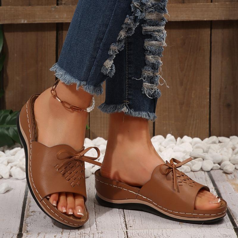 Women's New Summer Platform Slippers Thick Slippers with Fish Mouth Wedge Heel In Stock