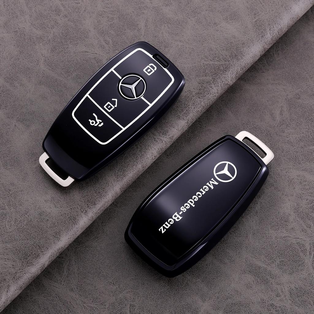 Suede Leather Car Key Case For Mercedes Benz E Class W213 W205 E200 E260 E300 E320 AMG CLA 2018 2019 2020 Remote Fob Shell Case PJ1