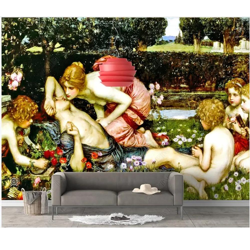 Wandbild Europäischer Stil Gräfin Kinder Outdoor Heimdekor Tapete für Wände