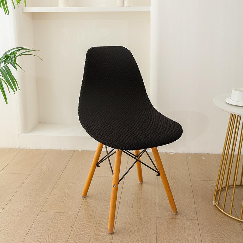 Elastic Stretch Curved Dining Room Chair Covers Jacquard Dining Chair Cover Stretch Short Back Chair Covers for Home Hotel Party