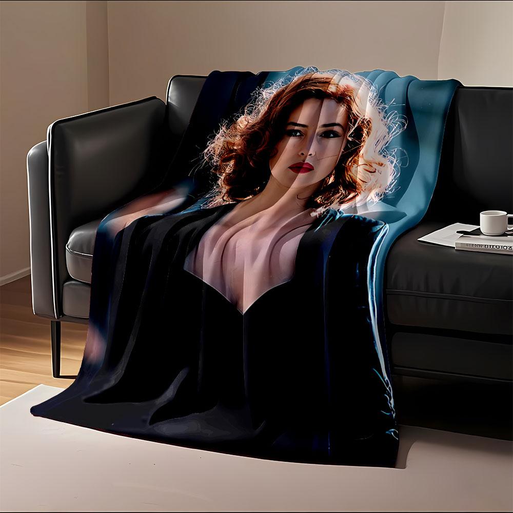 Elegant Redhead Woman Design for all seasons blanket lunch break throw gift
