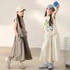 Summer Girls Causal Print Vest  Short Sleeve+Loose Wide Leg Pants 2Pcs Oversize Outfits Sets Teenage Kids Clothes Sets