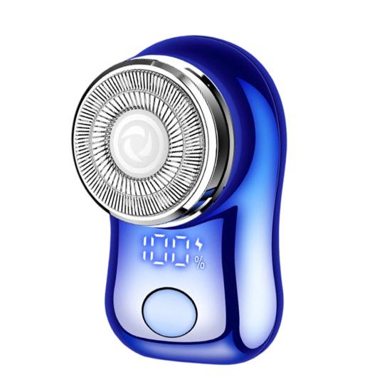 Mini Travel Shaver Men Electric with LED Display, Waterproof Wet And Painless Facial Hair Remover Dry Pocket Size Razor, USB Rechargeable Portable