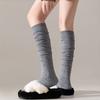 Japanese Autumn And Winter Wool Knee Socks Children'S Cashmere Thickened Medium Tube Stacking Socks Solid Color Stockings Calf Socks