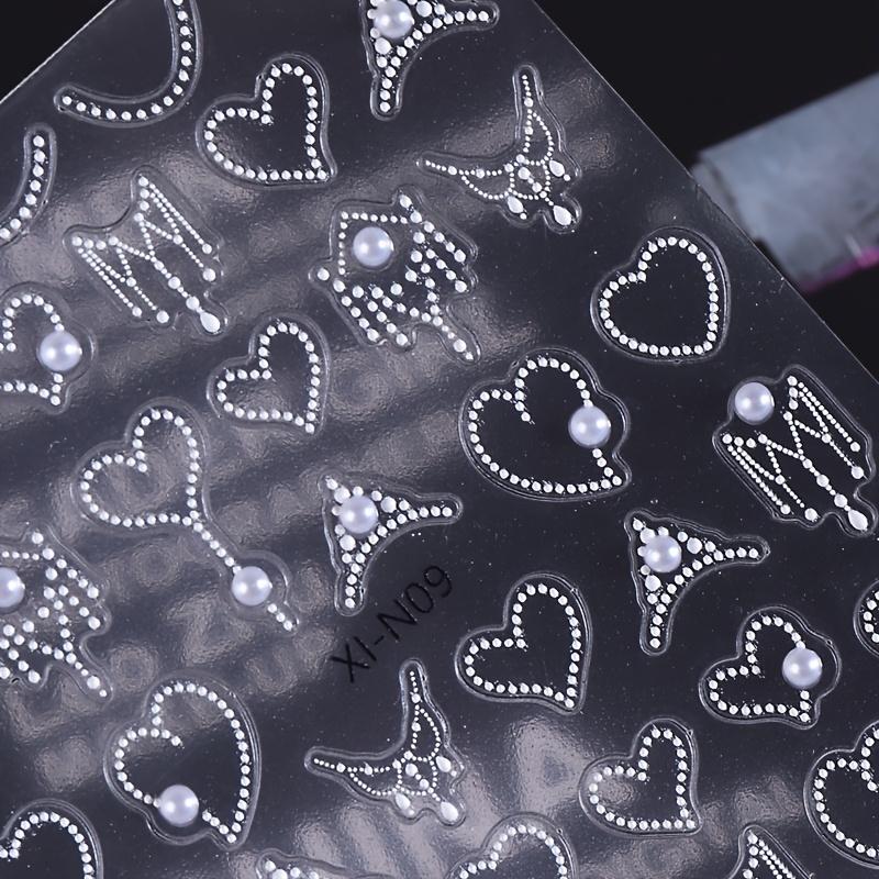 Nagelaufkleber 5D Simulation Perle Dekor Maniküre Decals DIY Selbstklebende Schieber Nageldekoration