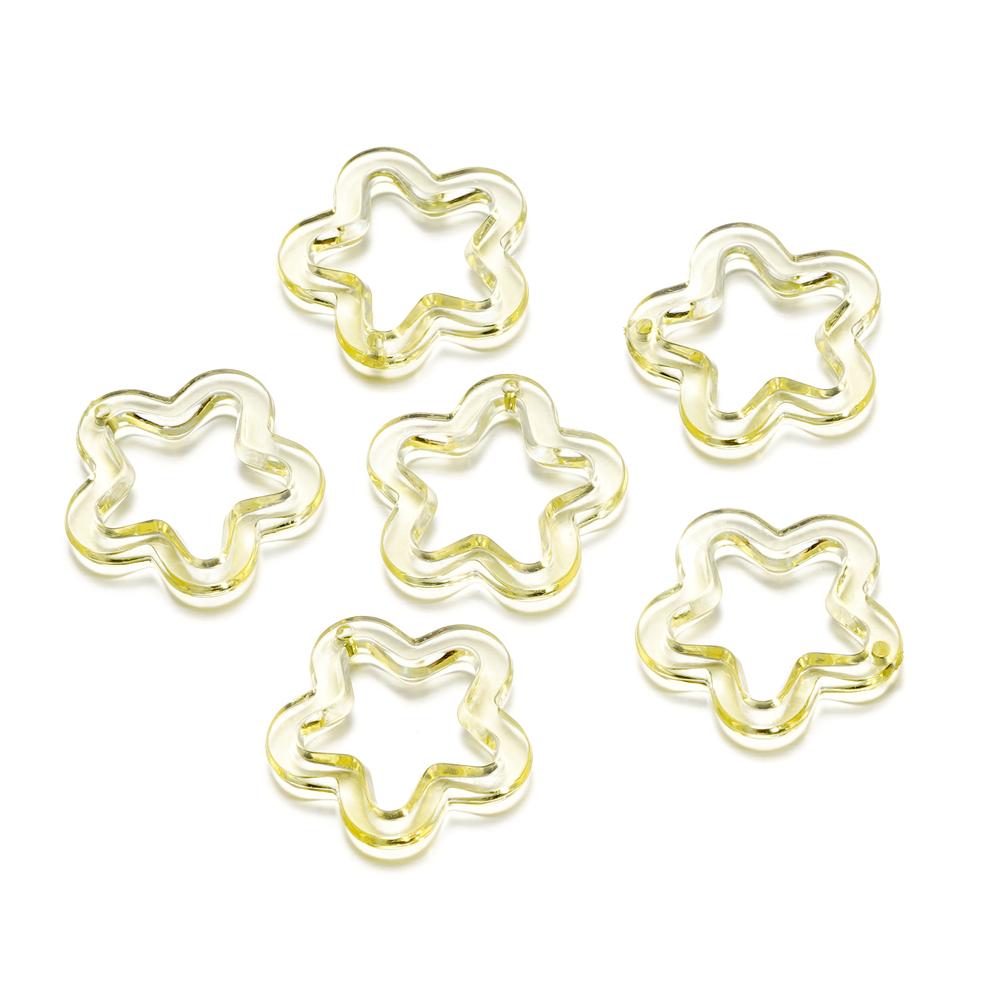 10Pcs/Lot 30*30.5mm Acrylic Transparent Five Pointed Star Pendant for DIY Jewelry Making Bracelet Necklace Charms Accessories