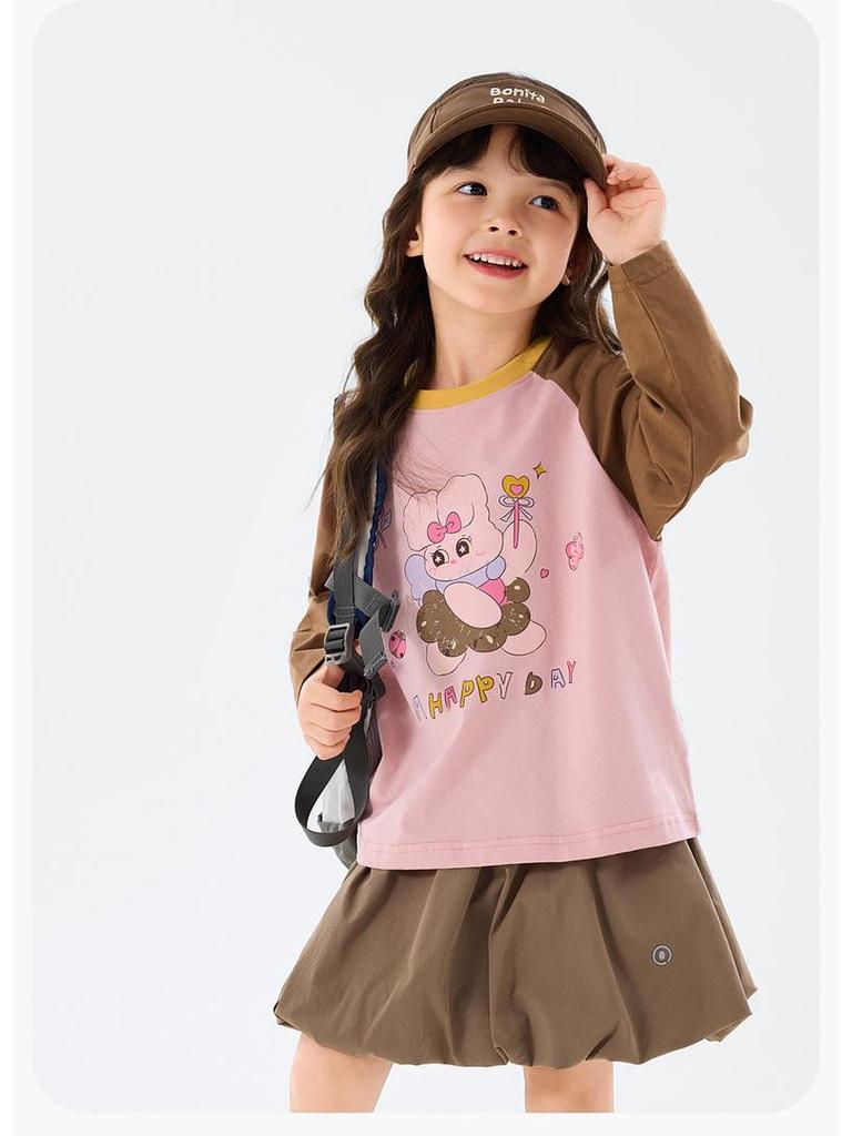 Dudu Family Spring Kids' Cartoon T-Shirt, 100% Pure Cotton, Soft & Skin-friendly, Ideal for Back to School.
