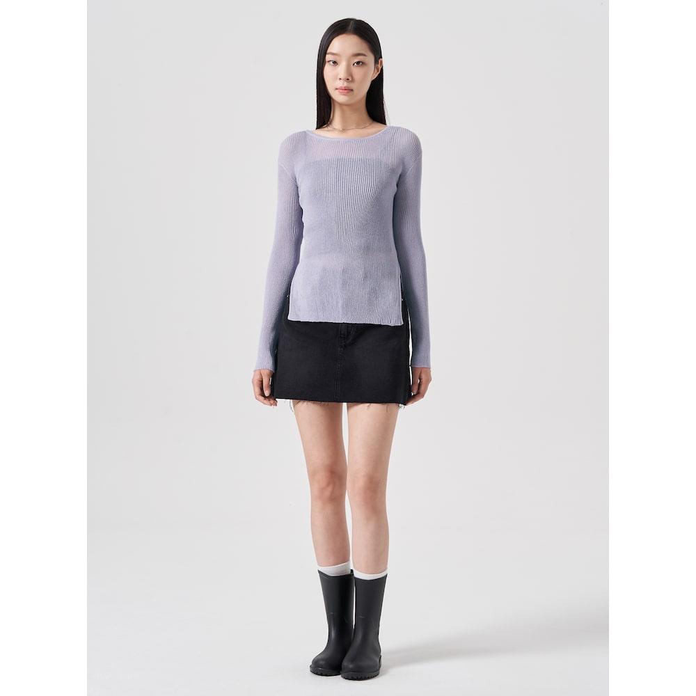 8SECONDS See-Through Long-Sleeve Knit Lavender