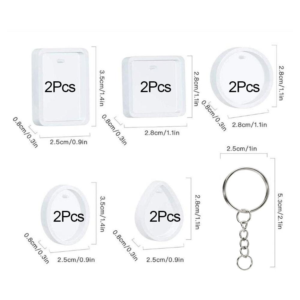 

20Pcs/Set DIY Keychain Pendant Casting Silicone Mould Kit Crystal Epoxy Resin Mold for DIY Resin Pendants Jewelry Making Tools