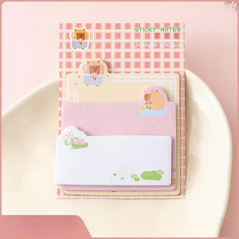 90 штук трехслойных клейких заметок с инопланетянами, креативные мультяшные милые стикеры с клейкими маркерами, бумага для заметок, школьные принадлежности