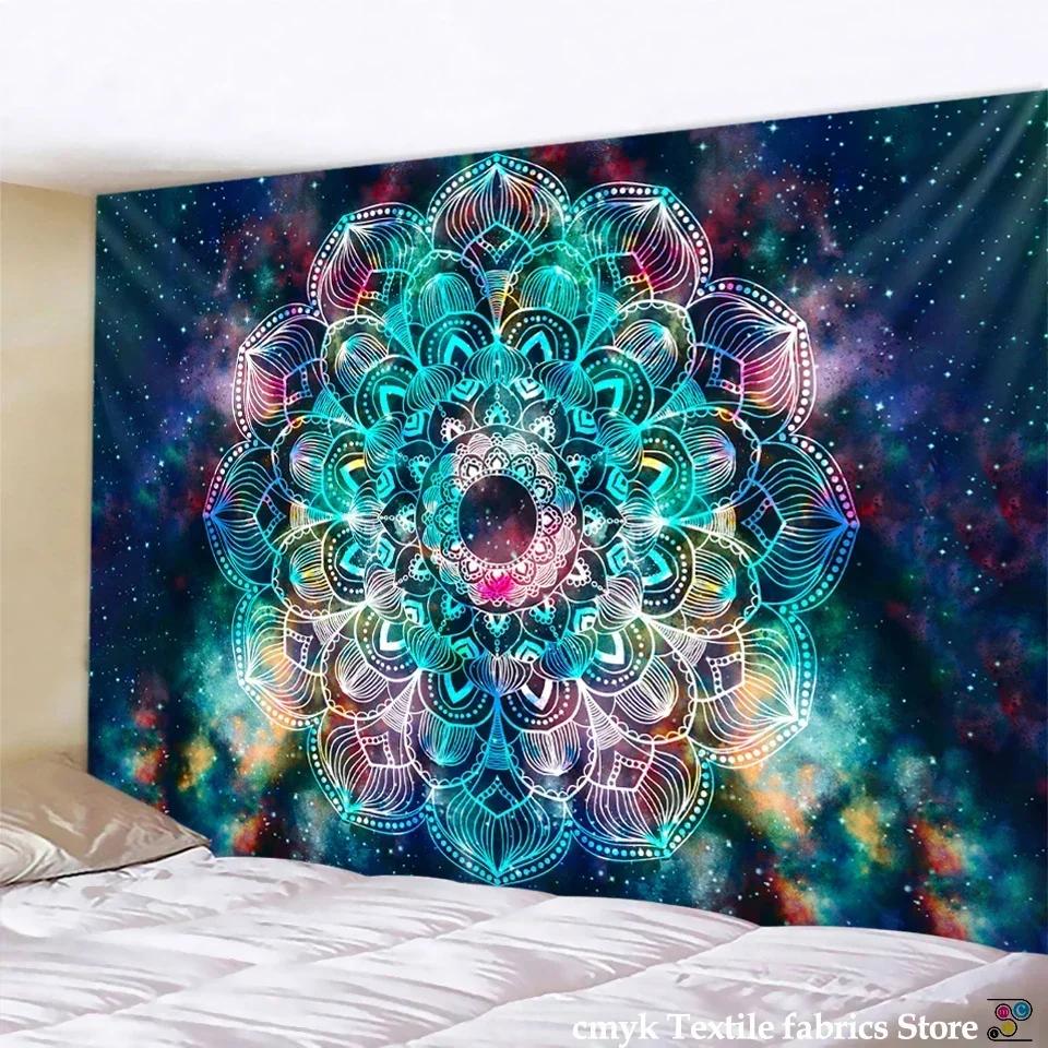 Tapiserie cu mandala indiană, agățată pe perete, covor de plajă cu nisip, pătură, cort de camping, saltea de călătorie, tapiserii de dormit boem