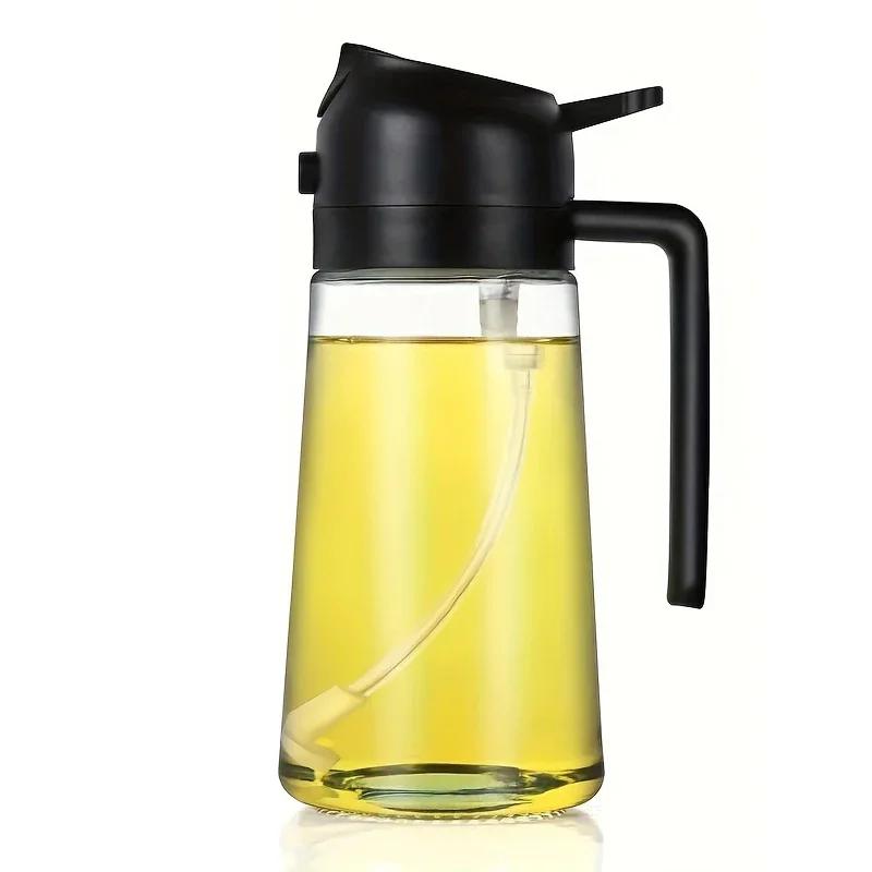 500ml Plastic Spray Oil Sprayer 2-in-1 Bottle Spray Oil Dispenser Oil Jar Cruet BBQ Kitchen Baking Roasting Picnic Kitchen Tool