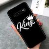 Чехол для телефона King Queen Couples для Samsung Galaxy Note 20 S20 FE Lite Ultra 10 9 8 Pro S10E S10 5G S9 S8 S7 S6 Plus Black