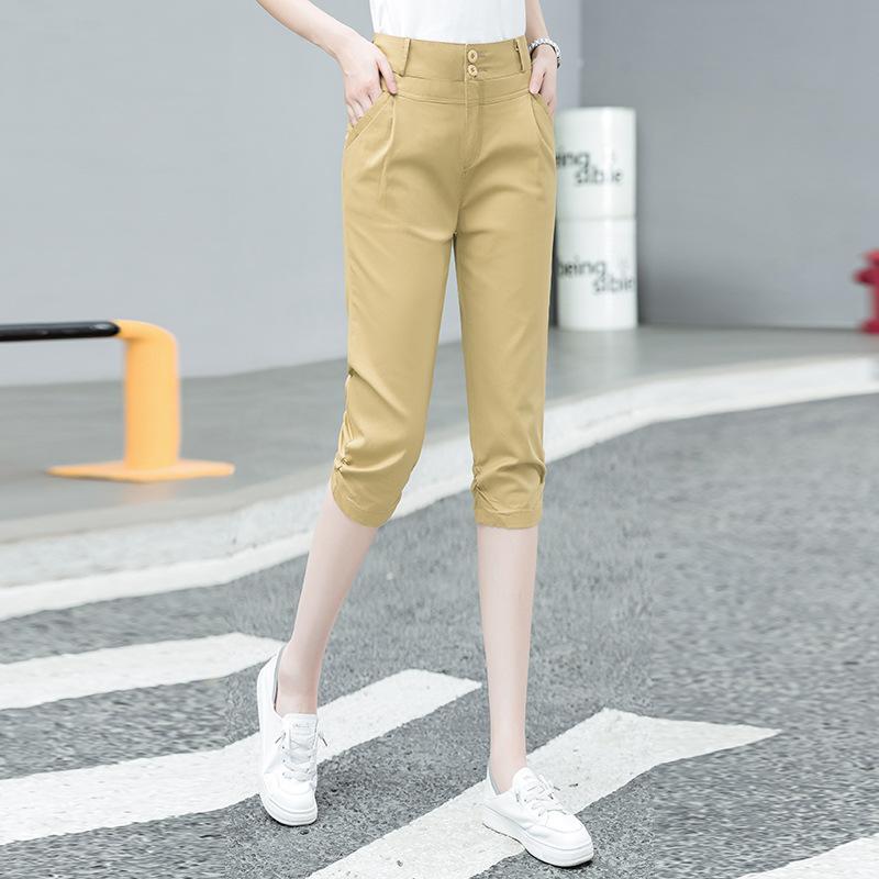 Fashion Loose Drape Seven Points Casual Harlan Pants Women's 1116 High Waist Thin Versatile Breathable Narrow Version Radish Pants