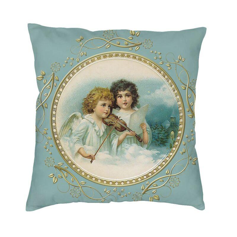 Victorian Angel Square Pillow Cover Home Decorative Vintage Angel Cushion Cover Throw Pillow For Sofa Double-Sided Printing