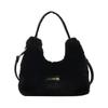 Weiche Plüsch-Umhängetasche für Damen, Niedliche Einfache Muster-Schulterhandtasche, Lässiger Stil für Herbst & Winter