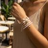 5 Stück/Set Bohemian Seestern Muschel Muschel Armbänder für Frauen Ethnischer Stil Imitation Perle Zirkon Perlen Armreifen Strand Schmuck
