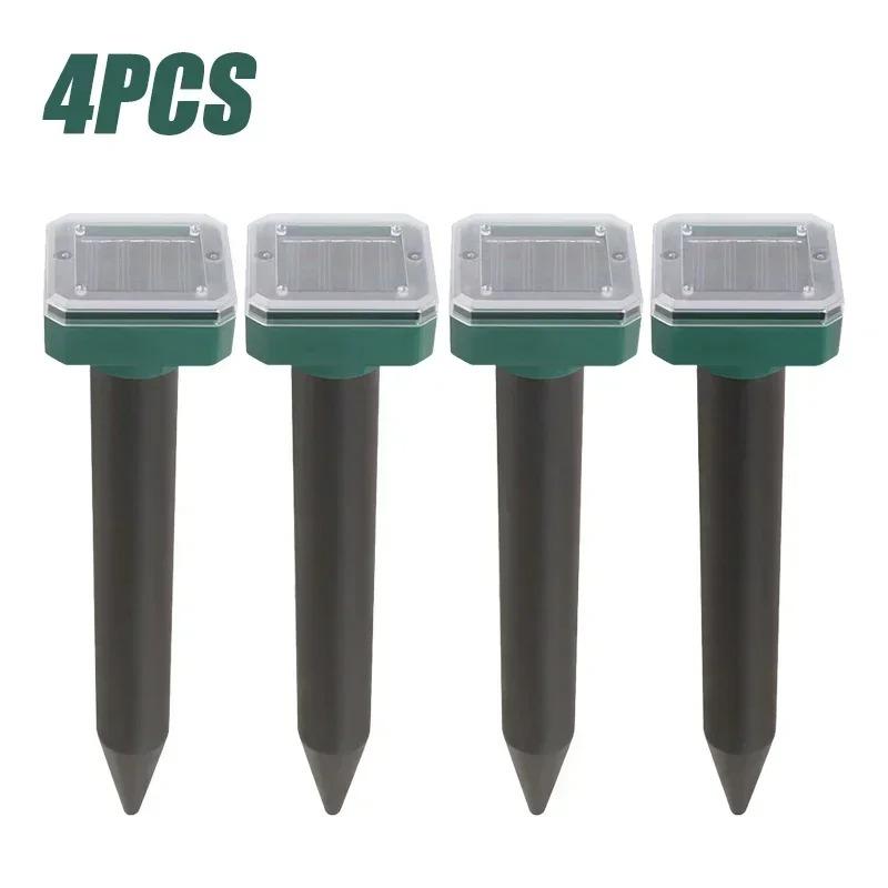 1/2/4PCS Solar Powered Ultrasonic Pest Repeller Waterproof Mole Snake Mice Rodent Repellent for Outdoor Garden Yard Farm
