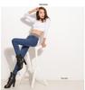 Damenjeans im koreanischen Stil, mittelhoch geschnitten, elastisch, schmal geschnitten, Skinny