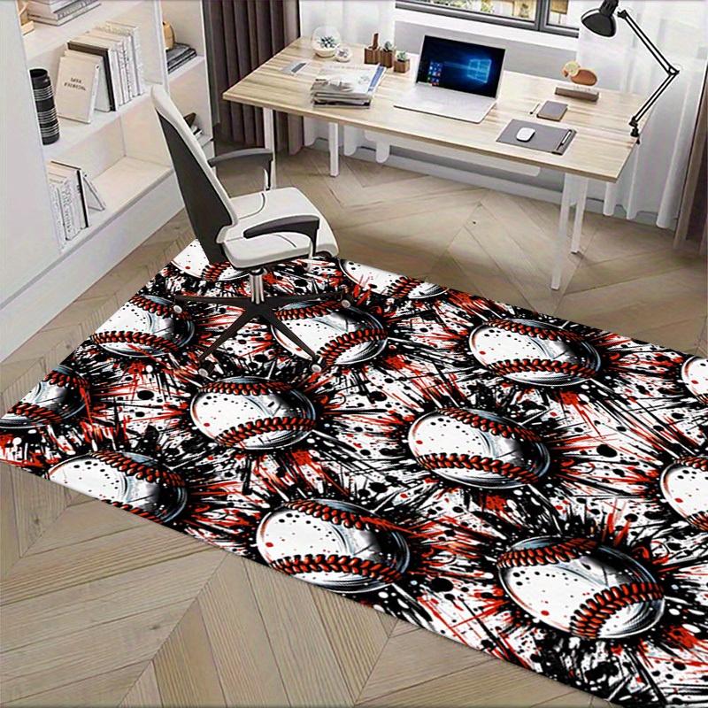 Office Carpet: Baseball Patterned Sofa Rug for Chair Protection