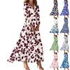 Women's Three-quarter Sleeves Fashionable Floral Print Loose Casual Comfortable Dress