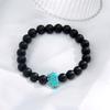 8MM Round Gemstones Bracelet With Turquoise Accent And Elephant Charm Perfect For Adding A Natural Touch To Outfits