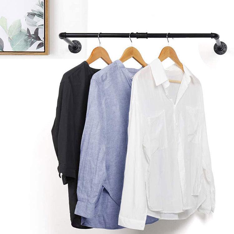 Arara de Roupas Montada na Parede Estilo Industrial para Homens e Mulheres