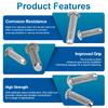 NINDEJIN 20-100pcs Round Head Solid Rivets Knurled Shanks M1.6 M2 M2.5 M3 M3.5 M4 M5 M6 304 Stainless Steel Round Head Rivet