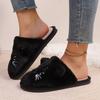 Home Slippers, Comfortable and Warm Open Toed Soft Plush Shoes, Solid Color Indoor Floor Slippers