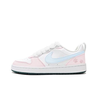 Court Borough Meow Claw Sweetheart Synthetic Leather Slip Resistant Cushioning Low Top Kids' Skateboarding Shoes DV5456-102(Team1432-)